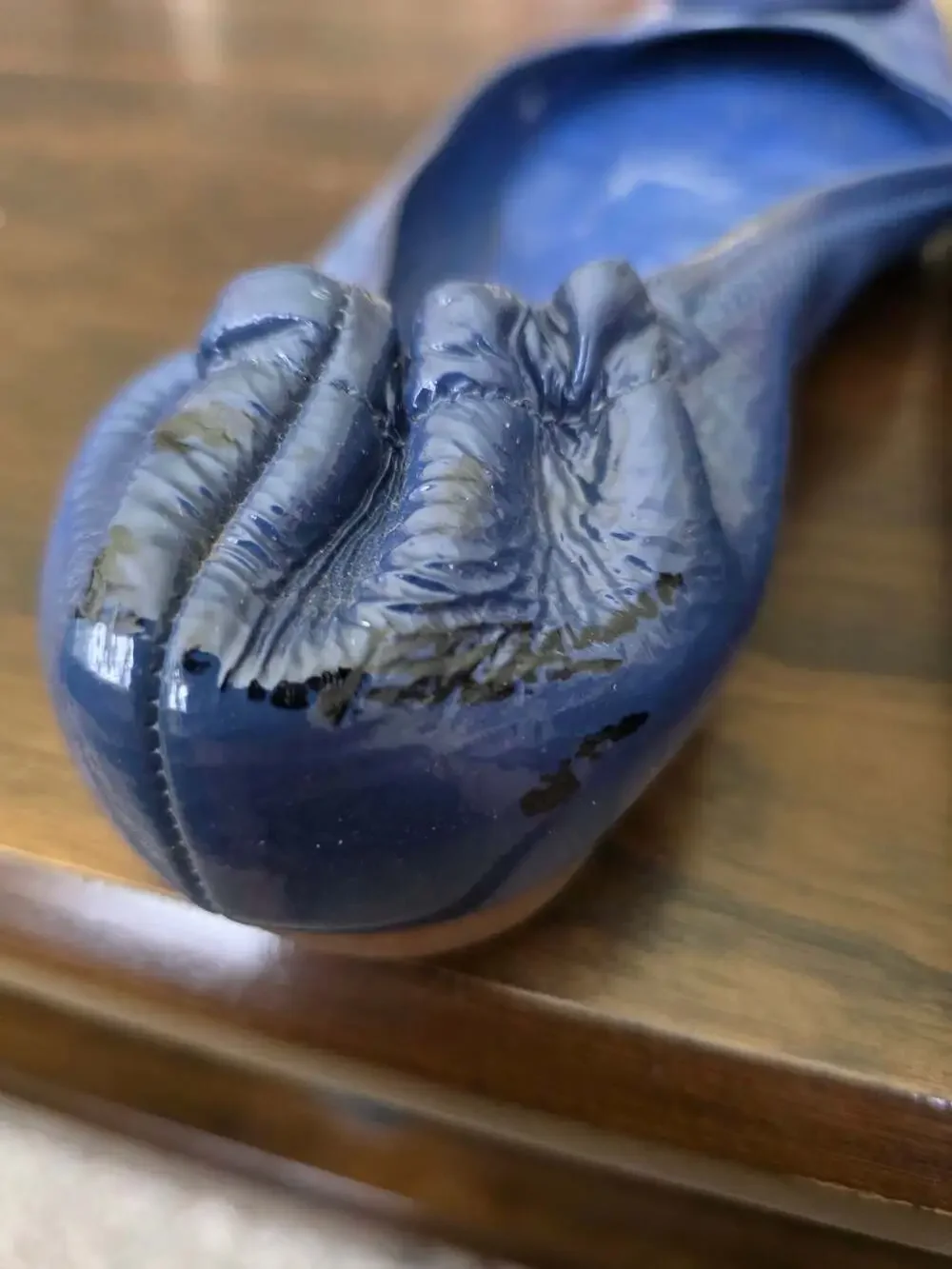 Tory Burch Reva Patent Leather Ballet Flats in Blue 9